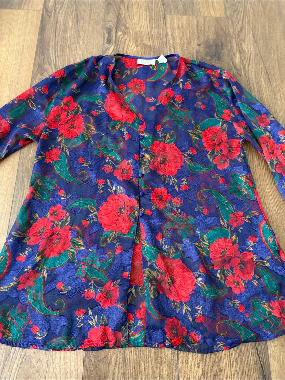 Vintage Gold Label Victorias Secret Sheer Kimono Top